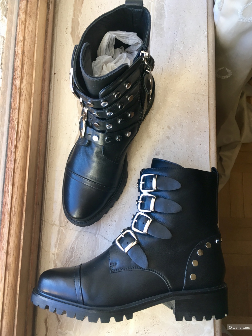 Кожаные ботинки с заклёпками Kiss Moon, 38 размер