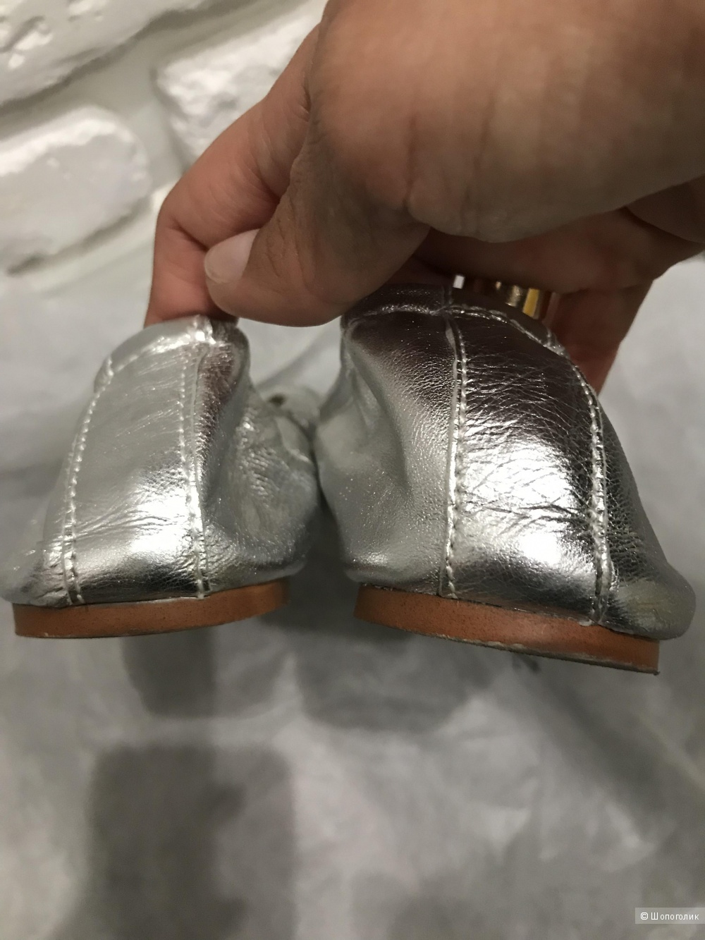 Серебряные балетки Zara 40р/26.2 см