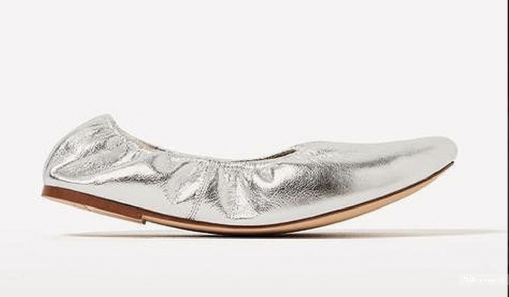 Серебряные балетки Zara 40р/26.2 см