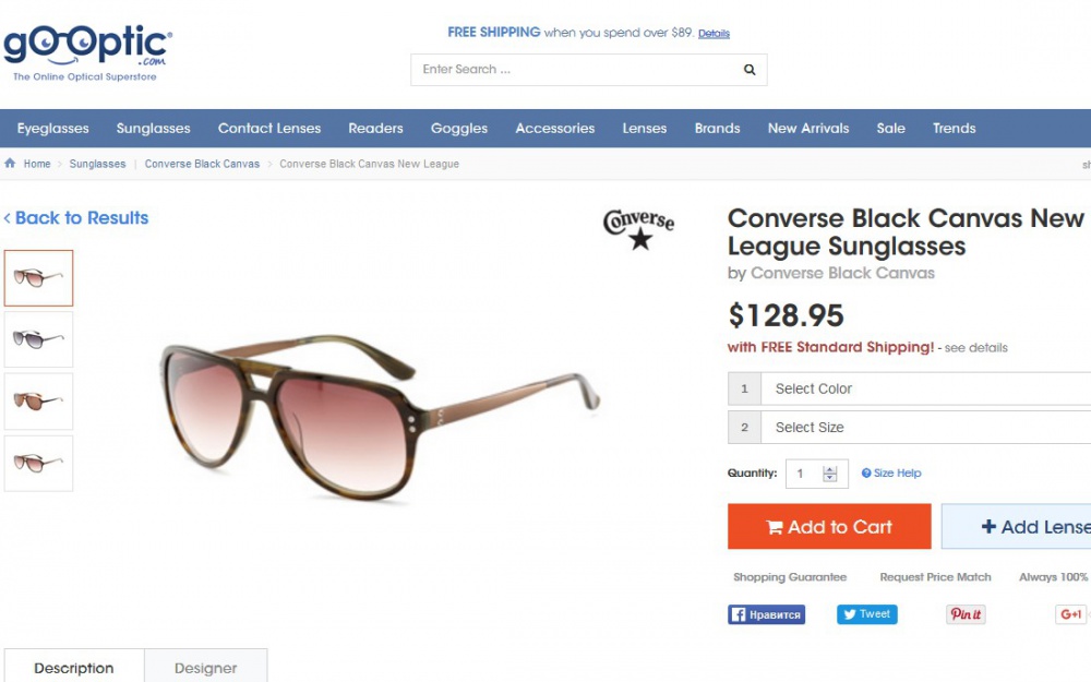 Солнцезащитные очки унисекс Converse