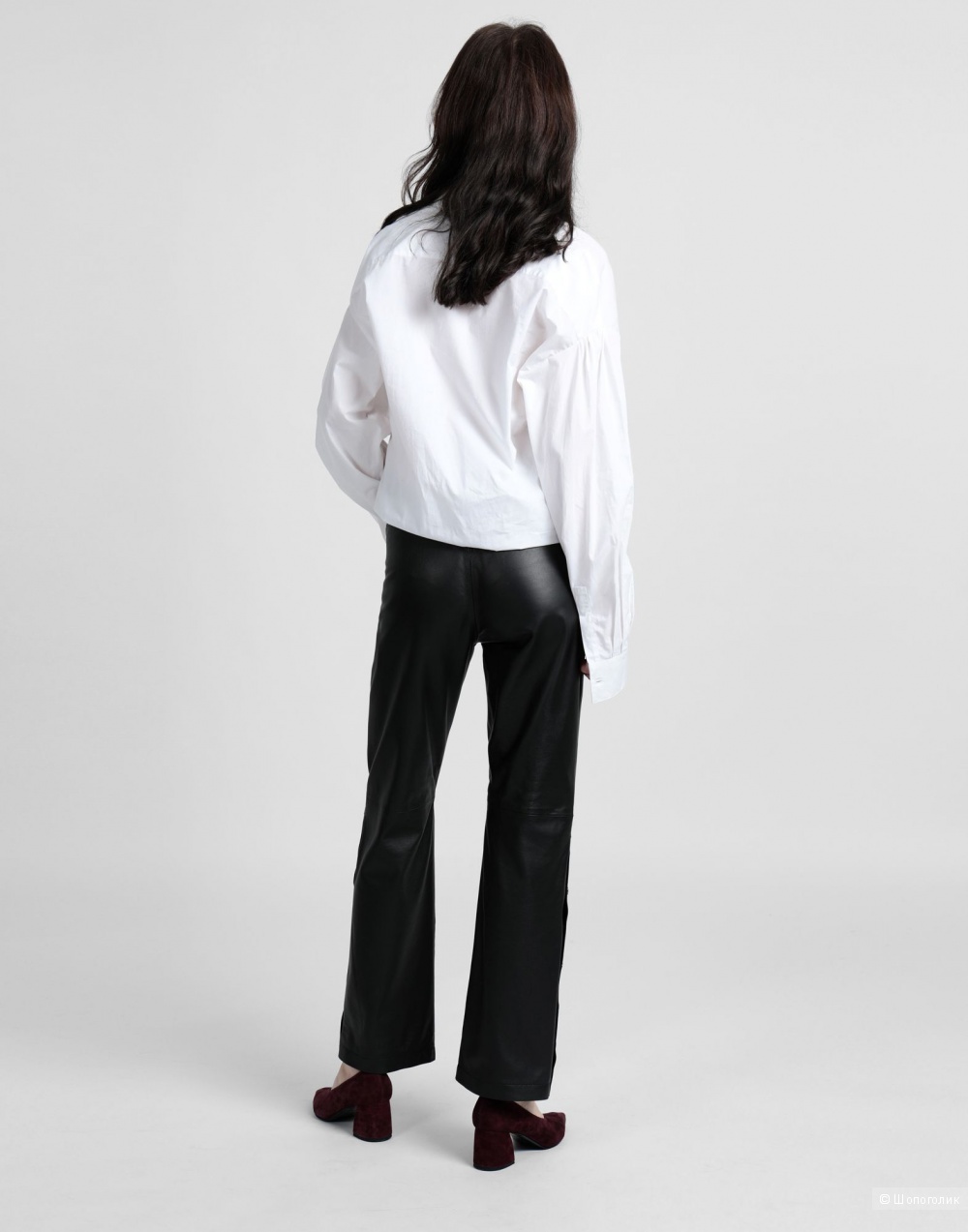 Кожаные женские брюки "8 by YOOX". Размер М.