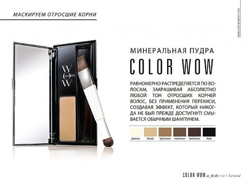 Средство для маскировки отросших волос Color WOW Root Cover Up Black 2.1г