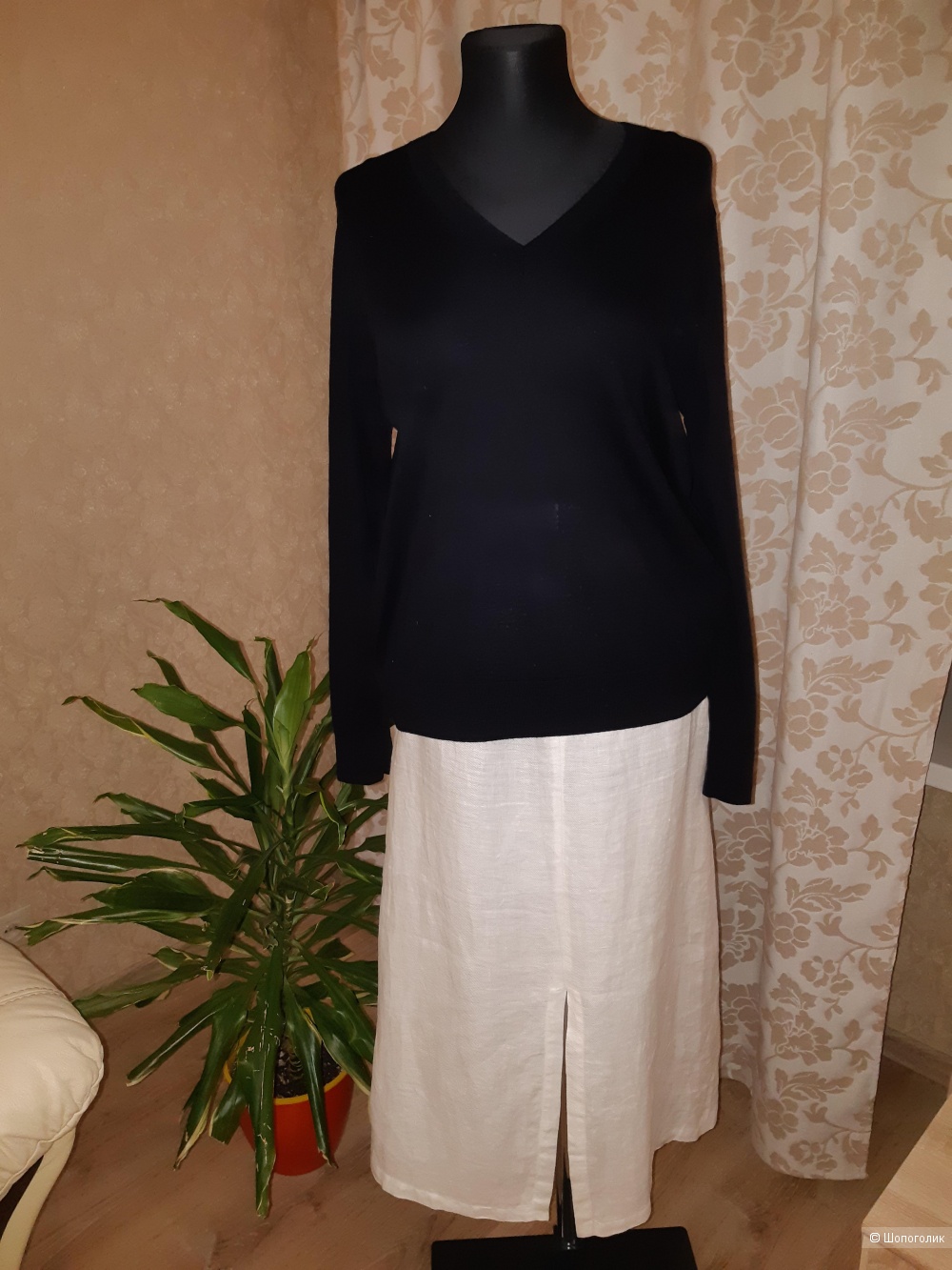 Льняная юбка marina rinaldi, размер 46/48/50+-