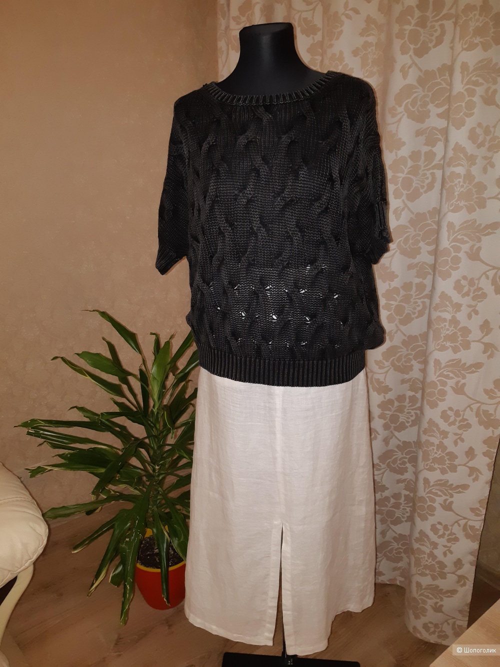 Льняная юбка marina rinaldi, размер 46/48/50+-
