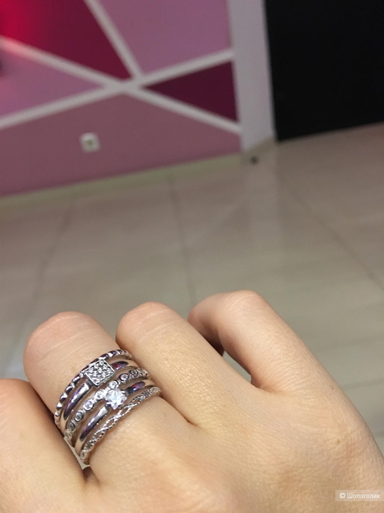 Серебряное Ag 925° кольцо SOKOLOV с фианитами,размер 18,5