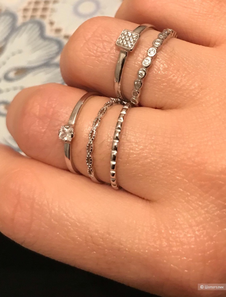 Серебряное  Ag 925° кольцо SOKOLOV  с фианитами,размер 18,5
