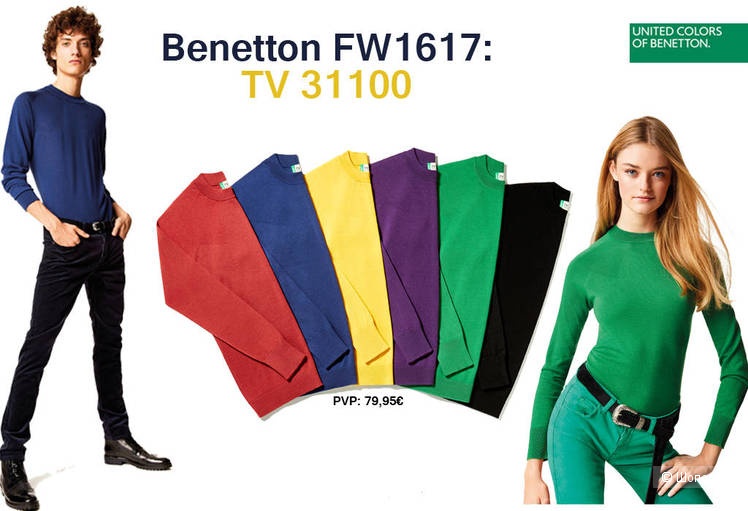 Бесшовный кашемировый джемпер Benetton ,  M-L