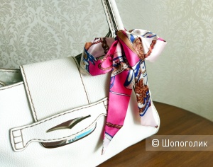 Шелковая повязка-шарфик для сумок, на голову, волосы, шею разноцветная, 4,5 см*100 см.