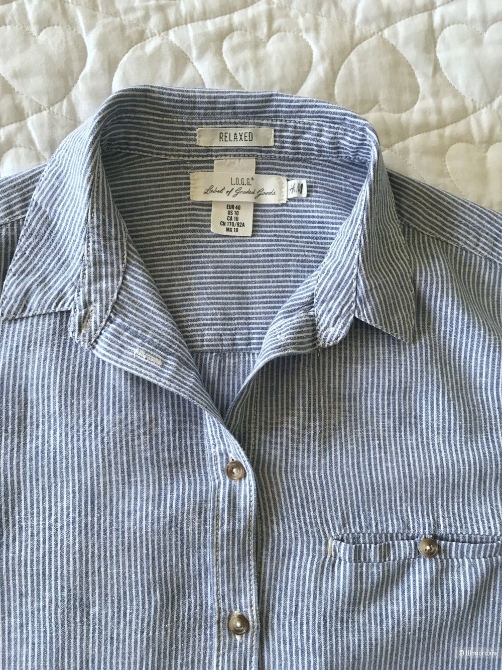 Льняная рубашка H&M размер US 10