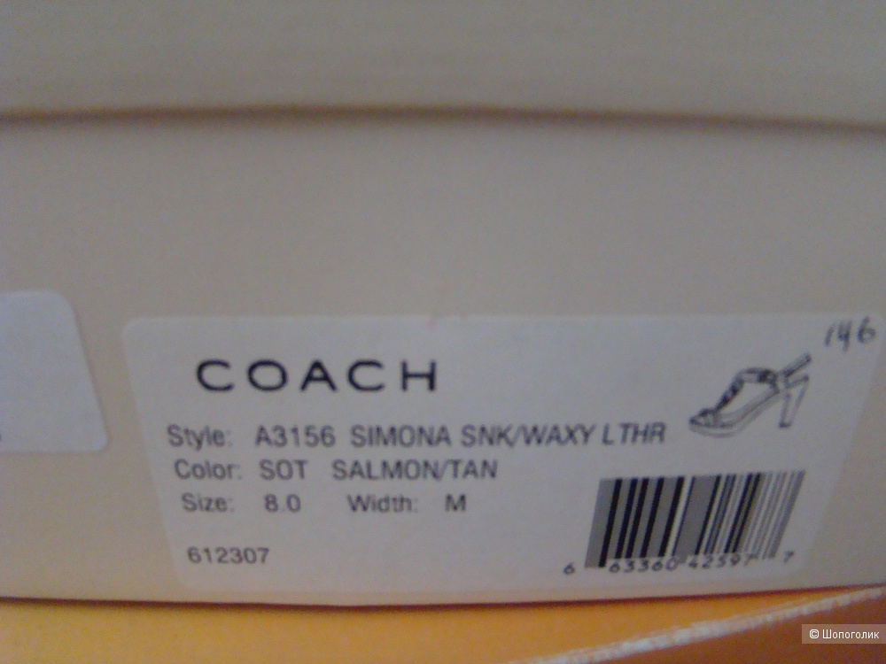 Босоножки Coach маркировка USA 8 ( 38 размер)