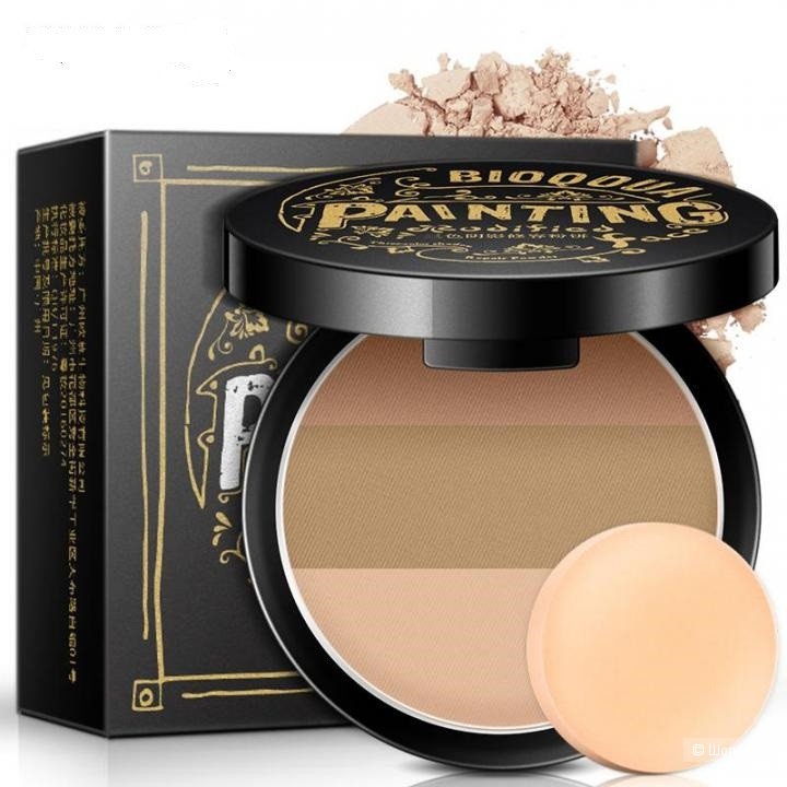 Трехцветная матирующая пудра для лица Rorec Drawing Flawless Powder 10 g