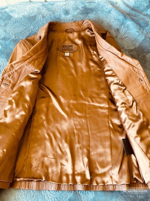 Пиджак( Куртка) кожаная с вышивко бисером  WILSONS LEATHER, L