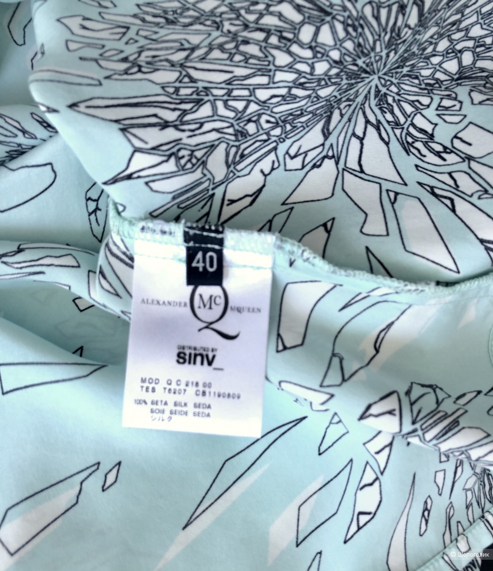 Alexander McQueen Печатный шелк Топ