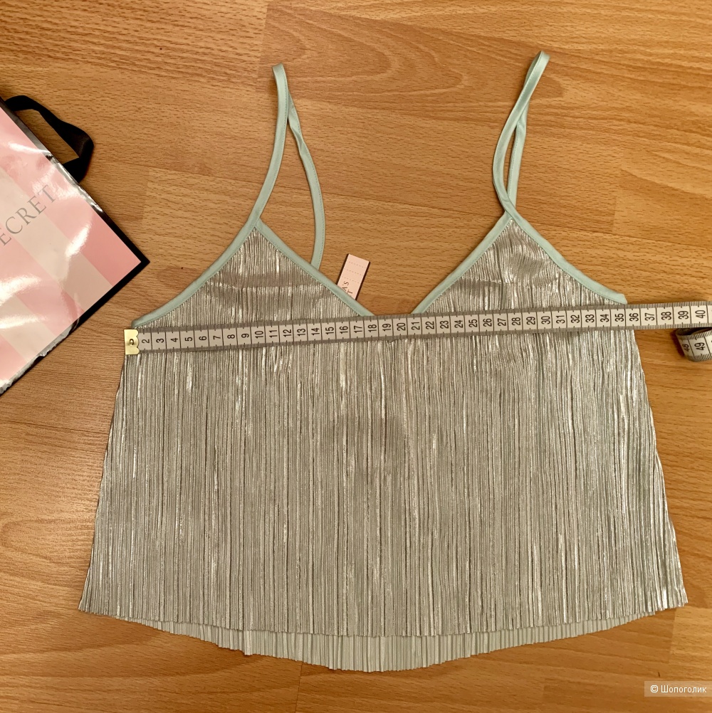 Блестящий топ Shine Pleat Crop Cami от Victoria's Secret, размер XS