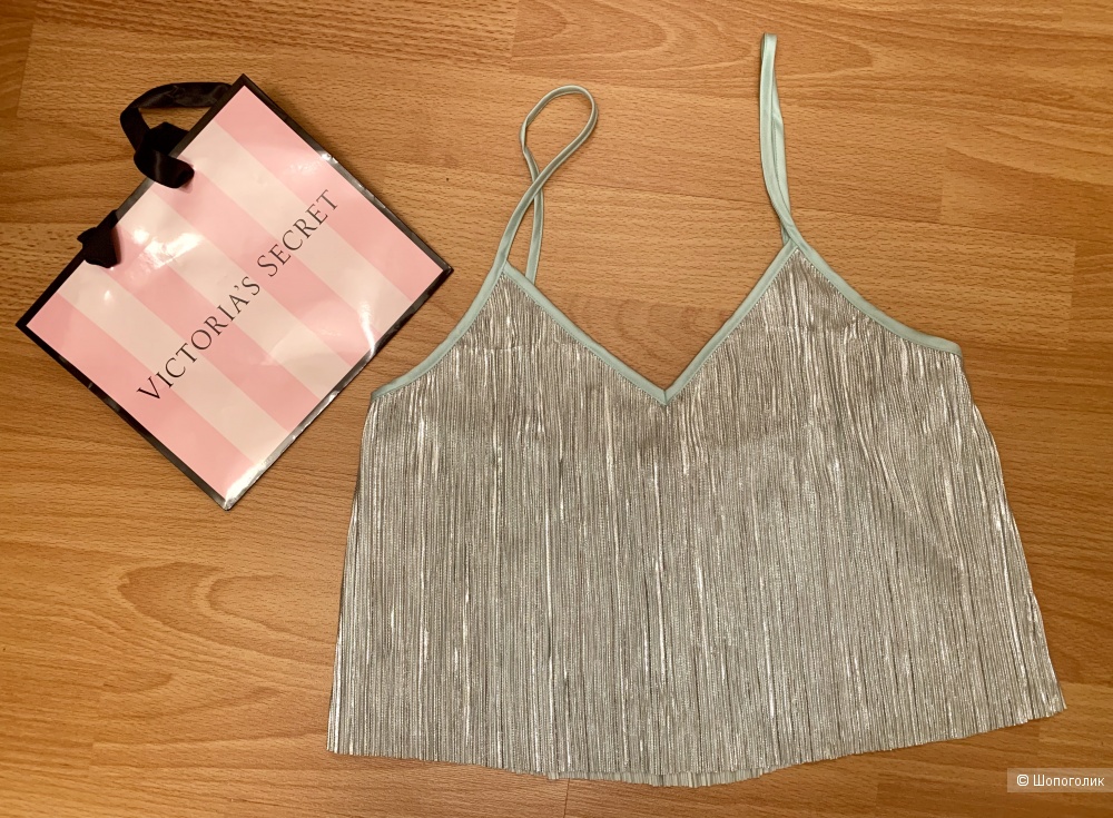 Блестящий топ Shine Pleat Crop Cami от Victoria's Secret, размер XS