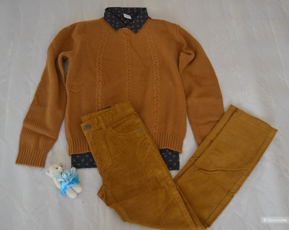 Комплект для мальчика:свитер+джинсы+рубашка, фирмы t-a-o, рост 146-152 см