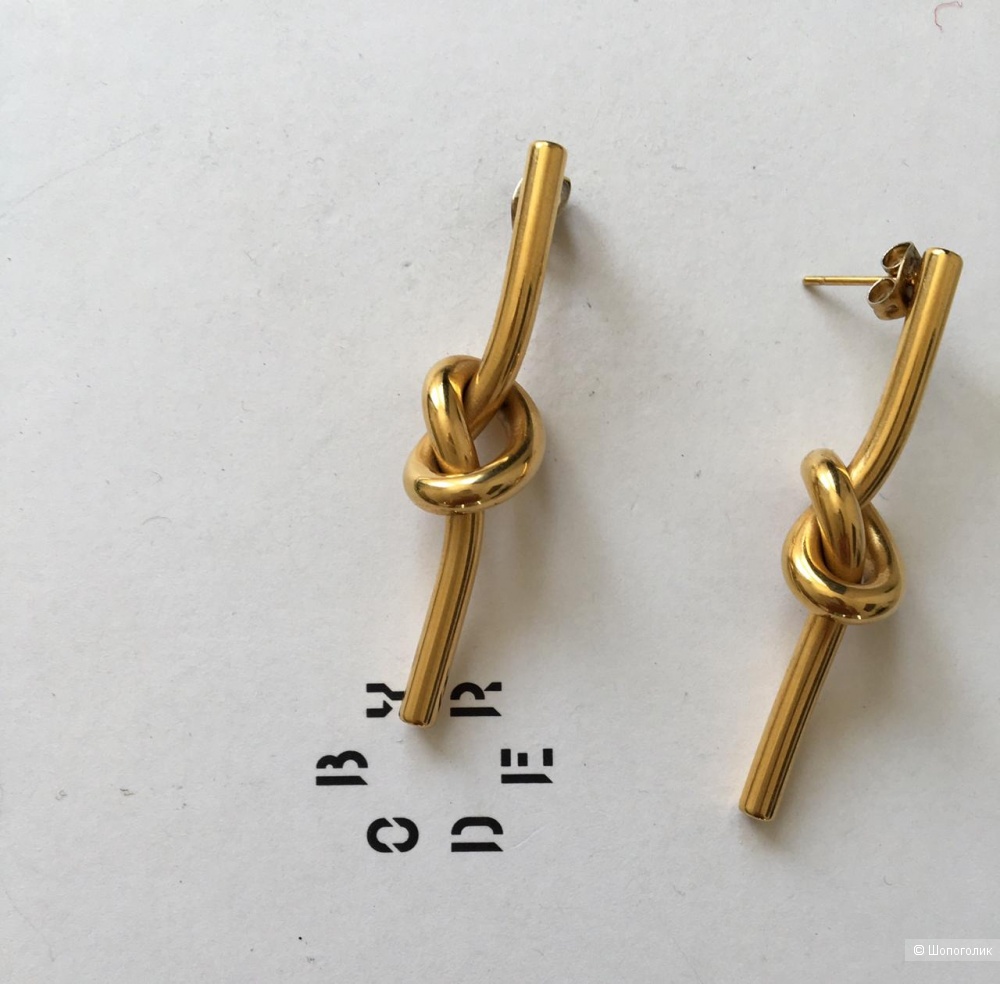 Серьги узелки в стиле Celine, дл. 5 см.
