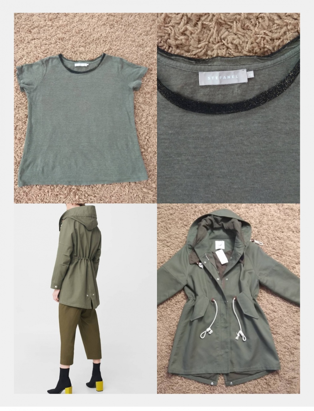 Парка+ футболка Mango Stefanel размер xs-s