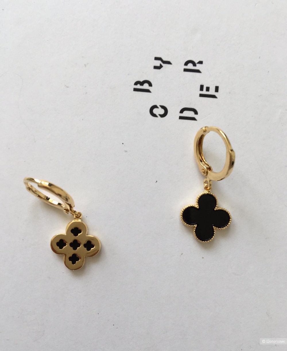 Серьги в стиле Van Cleef, дл. 2,5 см.