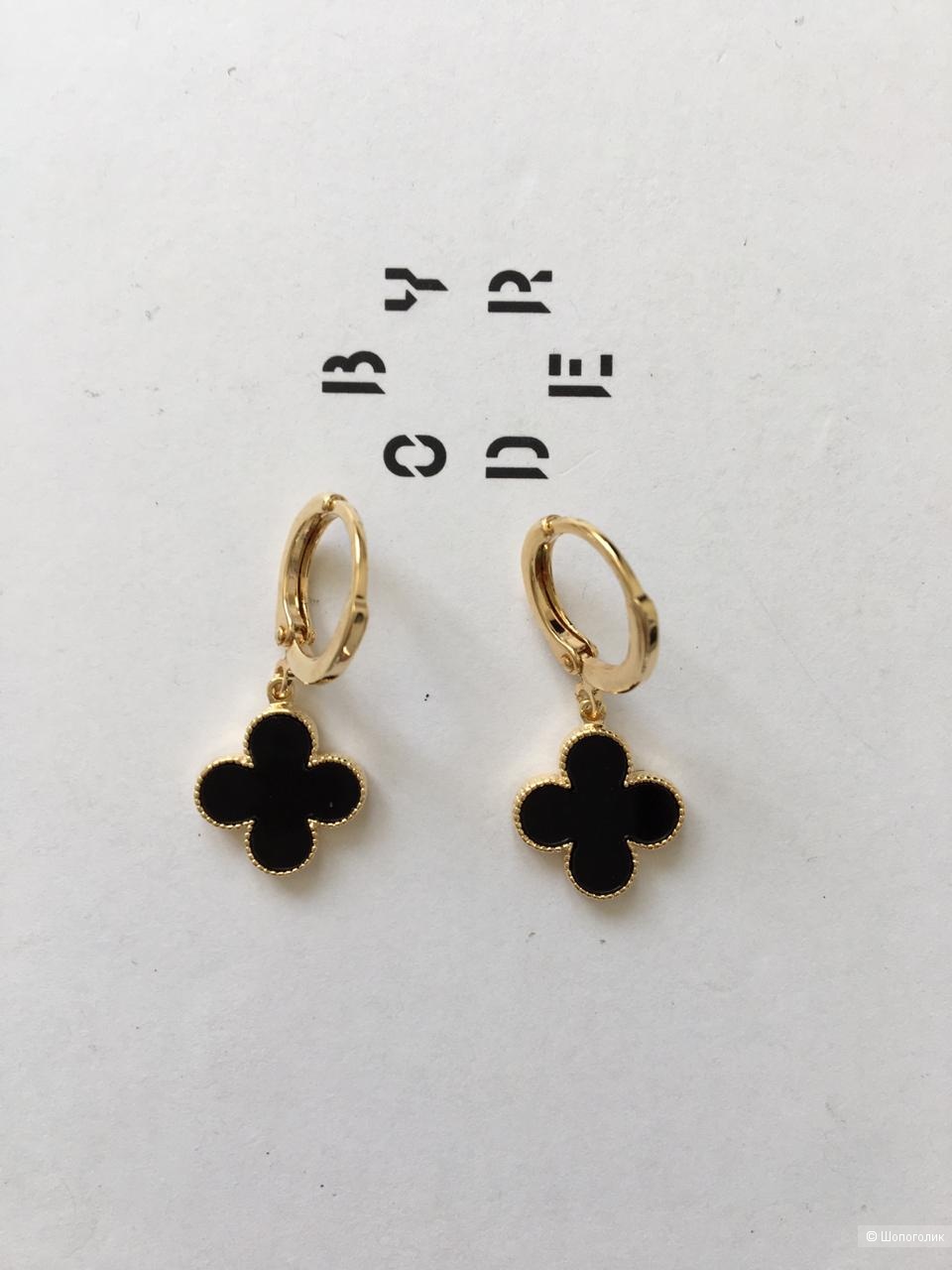 Серьги в стиле Van Cleef, дл. 2,5 см.