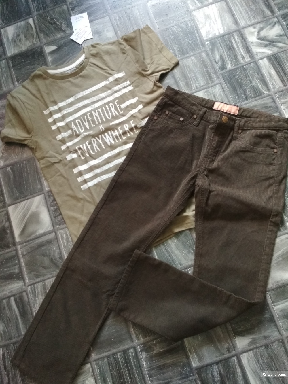 Сет джинсы essentiel antwerp и футболка vertbaudet размер 10-12 лет