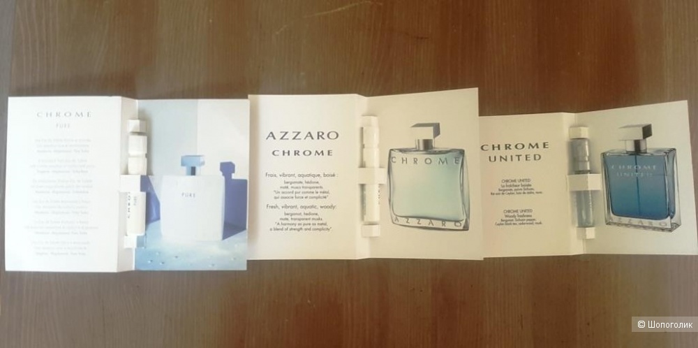 Набор фирменных пробников мужских парфюмов Chanel, Dolche & Gavana, Azzaro
