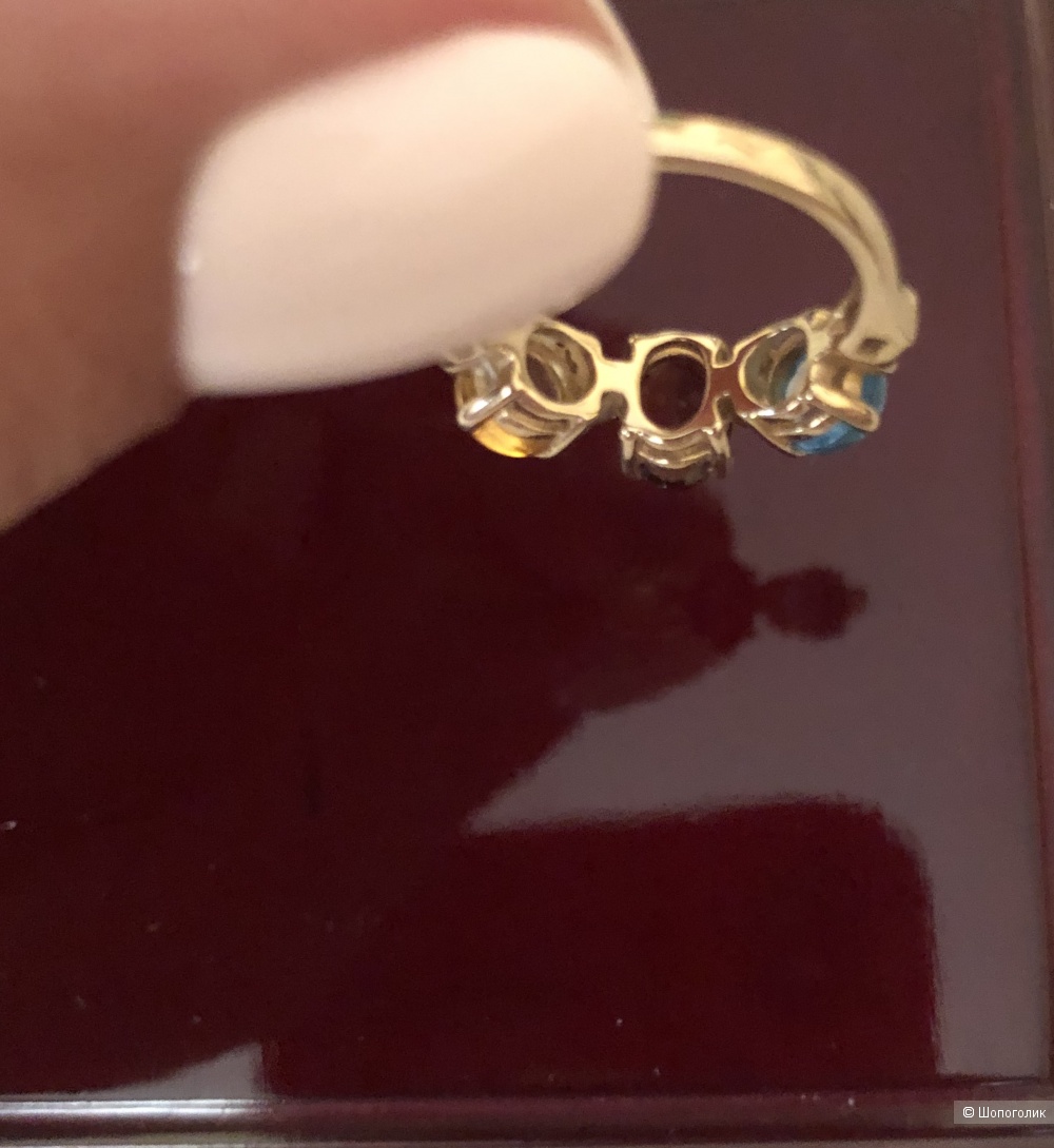 Золотое кольцо , размер 15,5, Sunlight