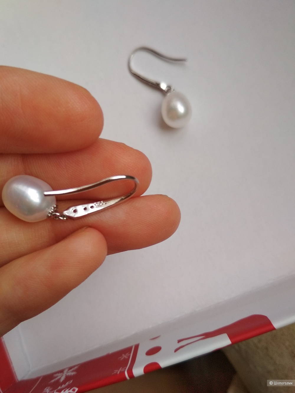 Серьги из серебра с жемчугом