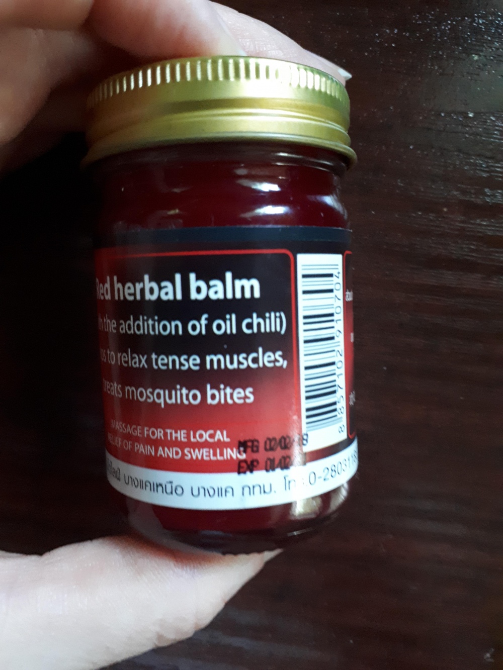 Красный Тайский бальзам с маслом Чили