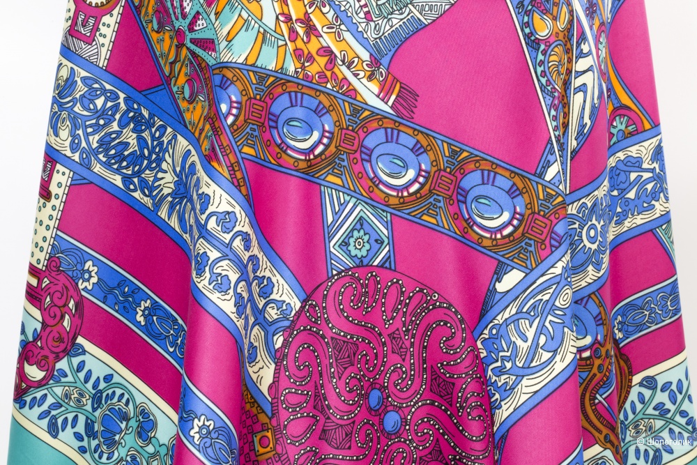 Шаль-платок женский - Hermes, 130*130 см. (pink)