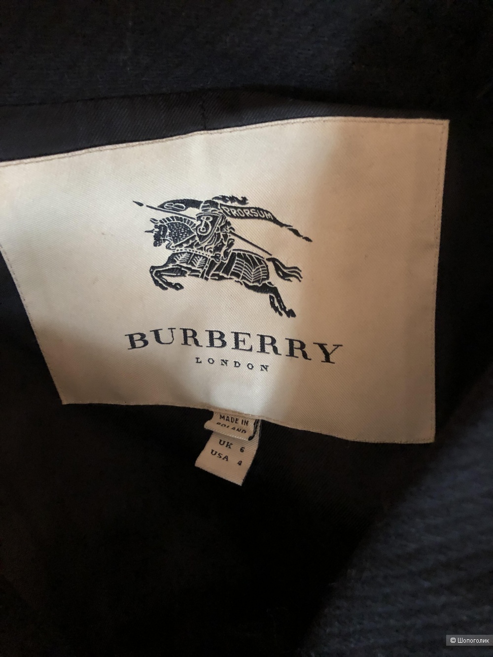 Черное пальто Burberry UK 6 US 4