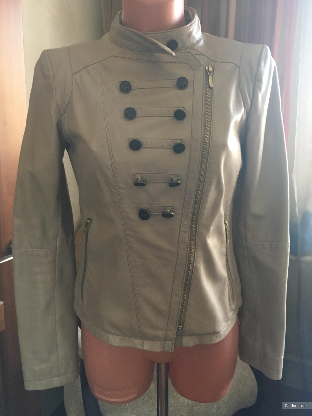 Кожаная куртка-жакет, LA REINE BLANCHE, размер 42-44