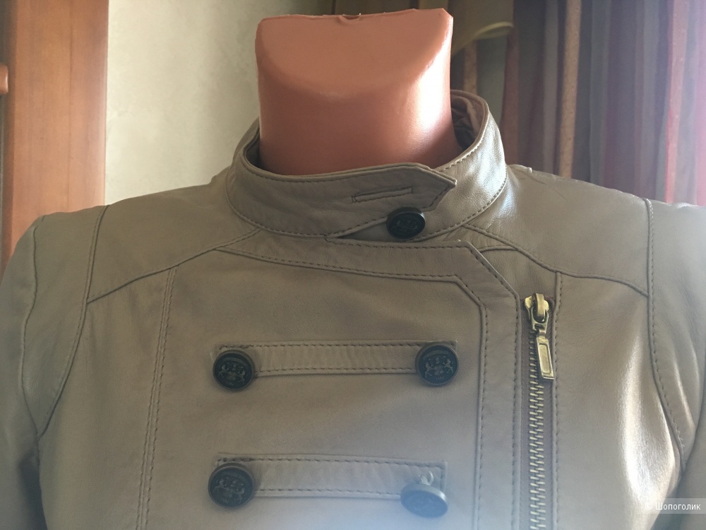 Кожаная куртка-жакет, LA REINE BLANCHE, размер 42-44