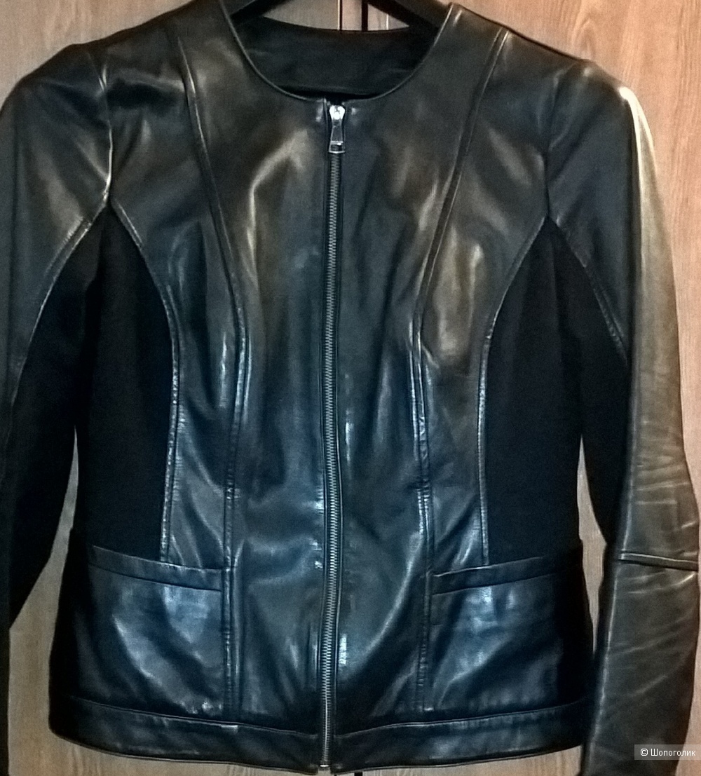 Куртка кожа с плотным трикотажем 46-48