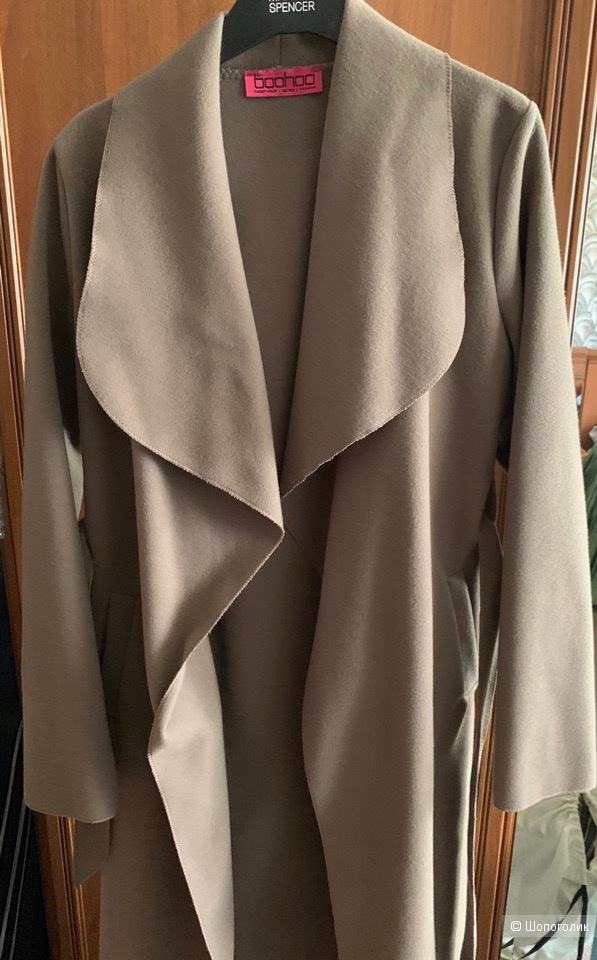 Пальто халат Boohoo бежевое размер S/M