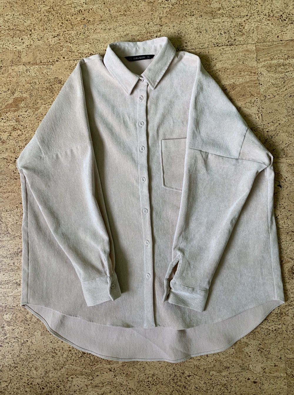 Рубашка из тонкого вельвета ZARA Basic, размер М
