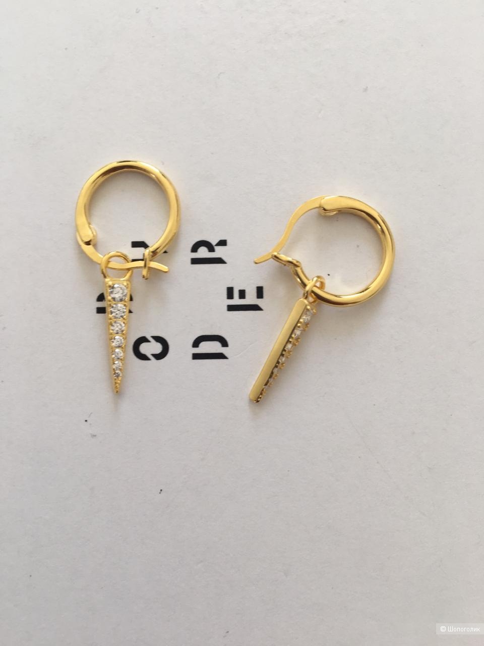 Серьги копья стиль Balmain, 2,3 см.