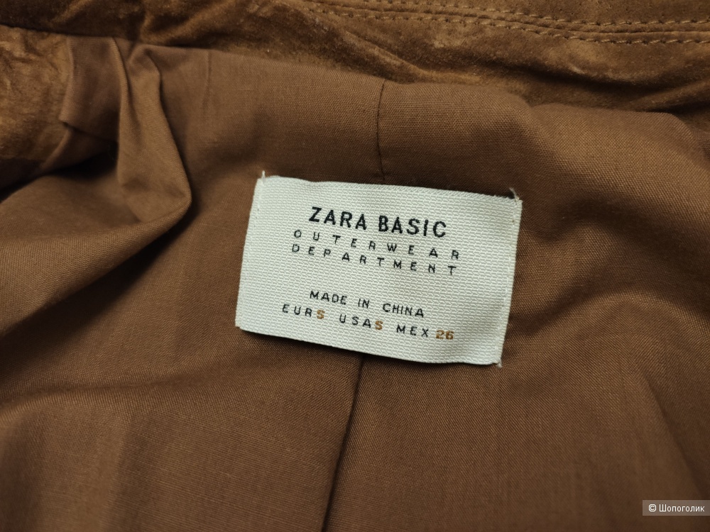 Замшевое пальто Zara XS-S