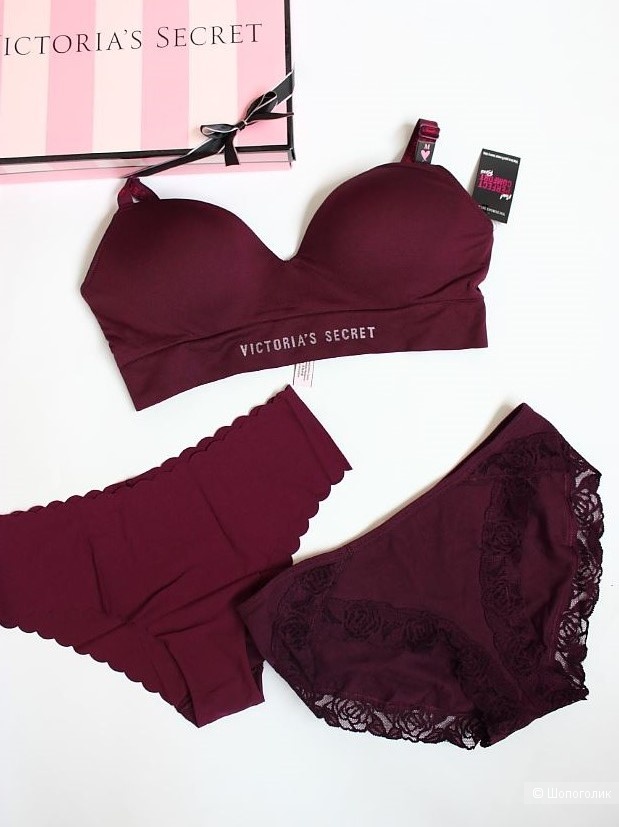 Комплект Victoria's Secret бралетт с Push-up и трусики, размер М