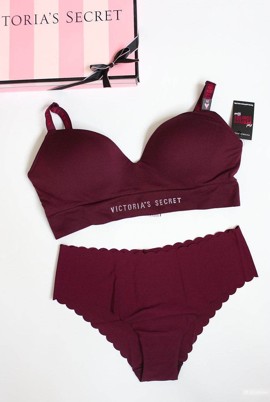 Комплект Victoria's Secret бралетт с Push-up и трусики, размер М
