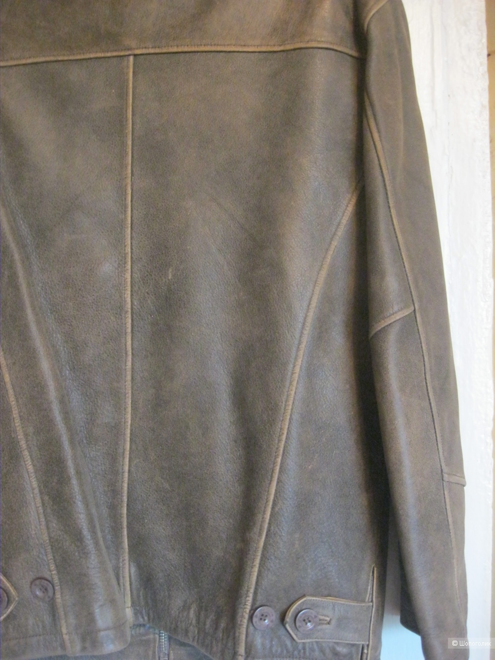 Мужская кожаная куртка, размер L