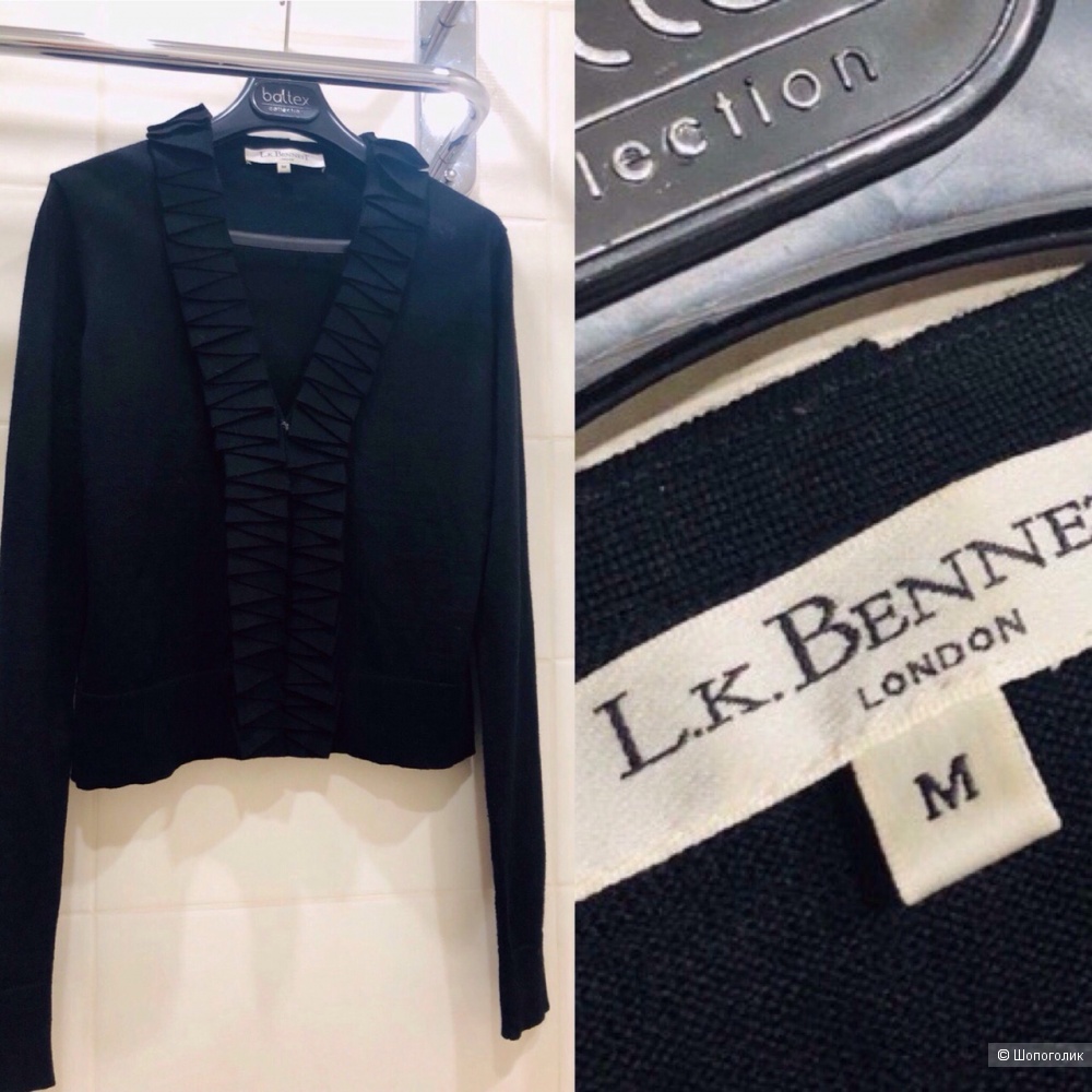 Укороченная кофта L.K. Bennett .100% Merino wool.Размер М.