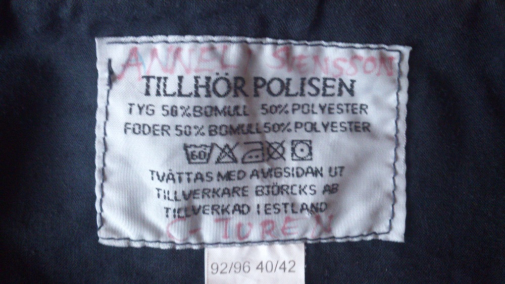 Куртка  полицейского Швеции Tillhor Polisen 40/42 (48)