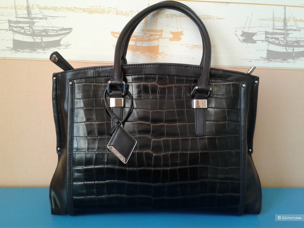 Кожаная сумка Eleganzza размер 37х27х13 см
