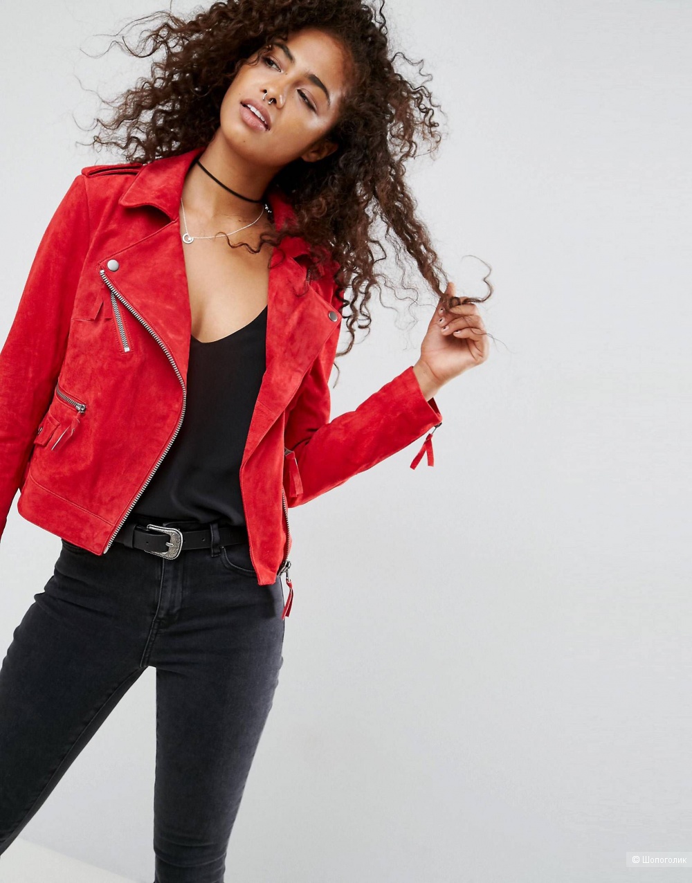 Замшевая куртка—косуха Asos, 8UK, 42-44 размер
