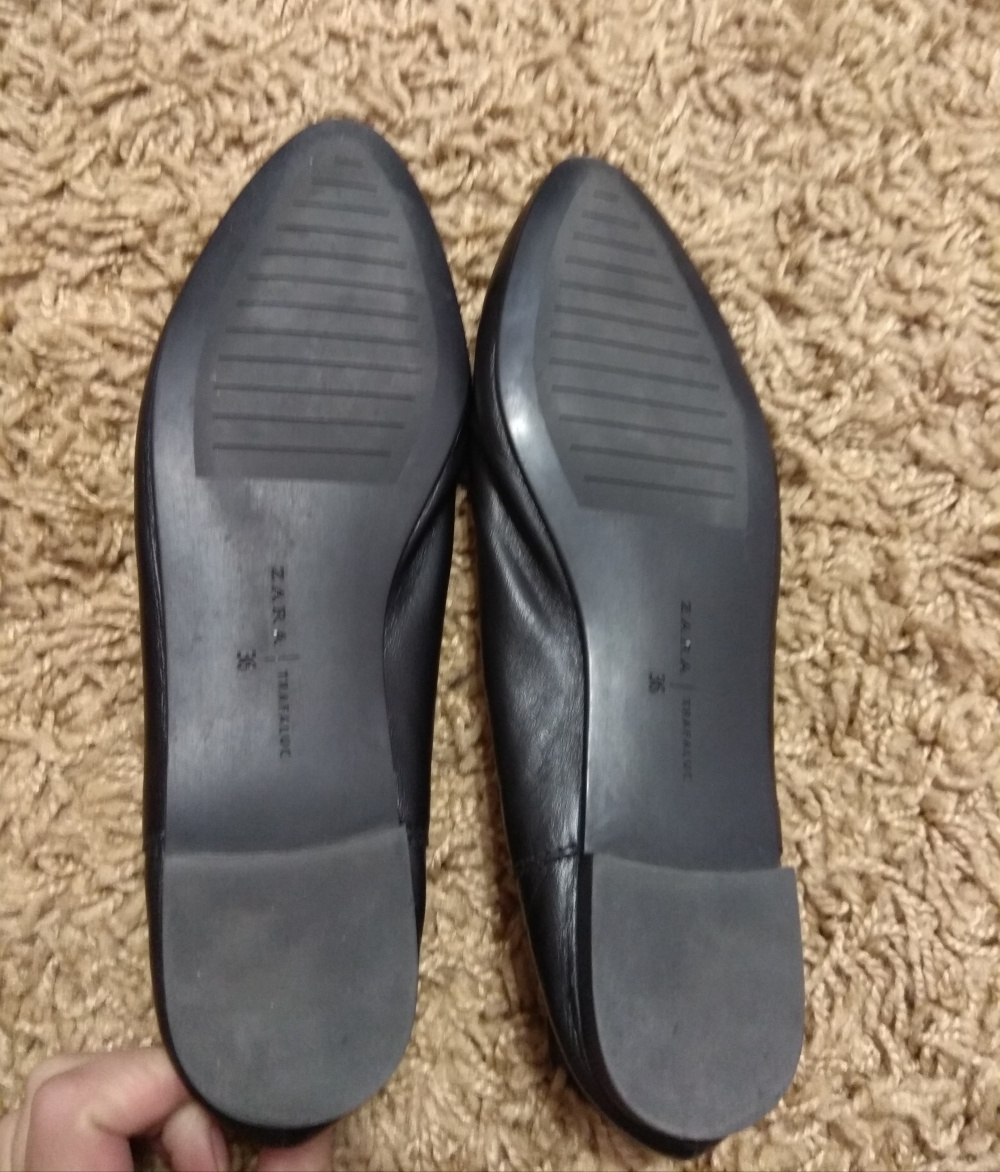 Кожаные балетки Zara , 36 размер