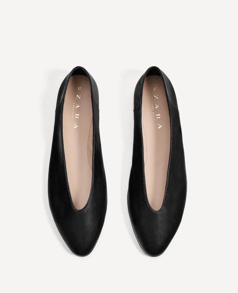 Кожаные балетки Zara , 36 размер