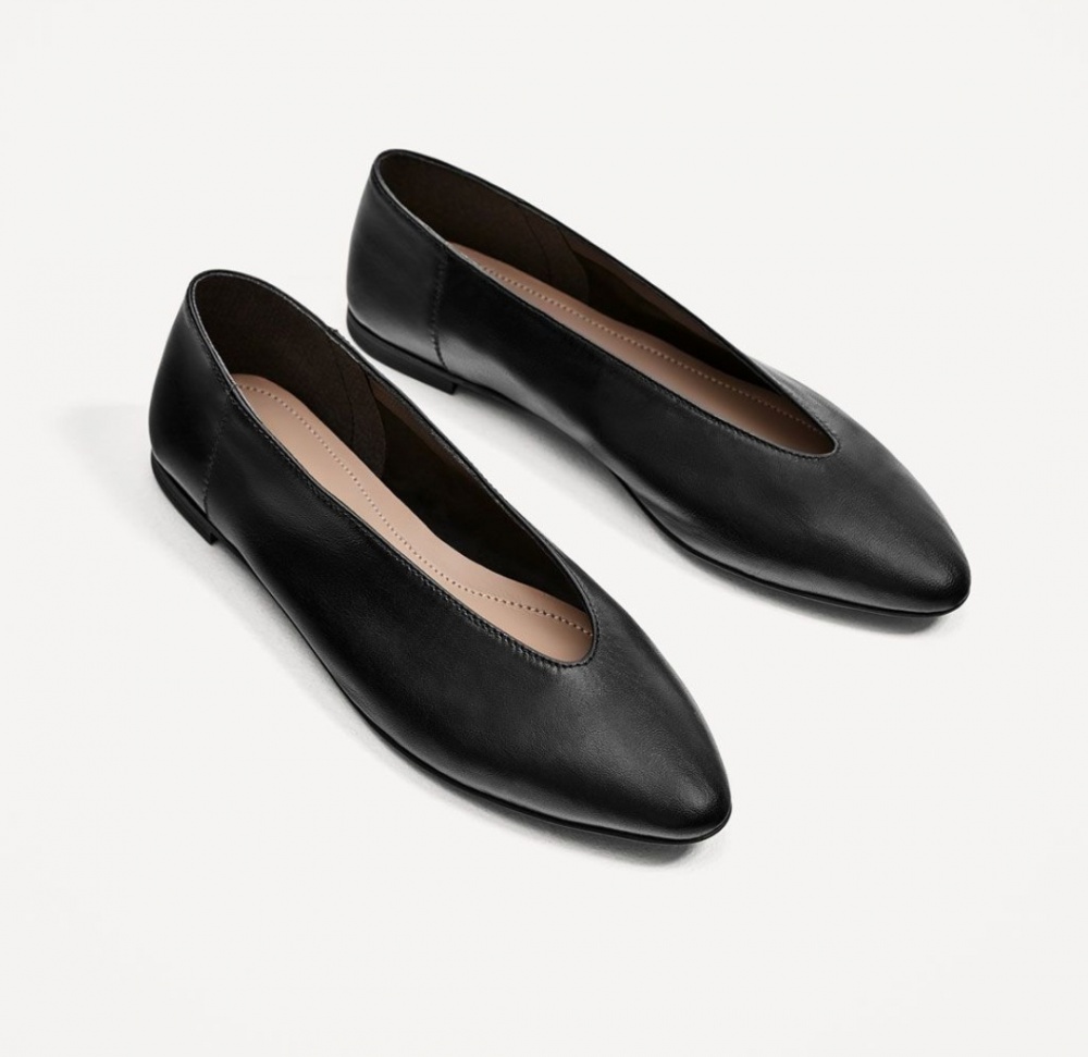 Кожаные балетки Zara , 36 размер