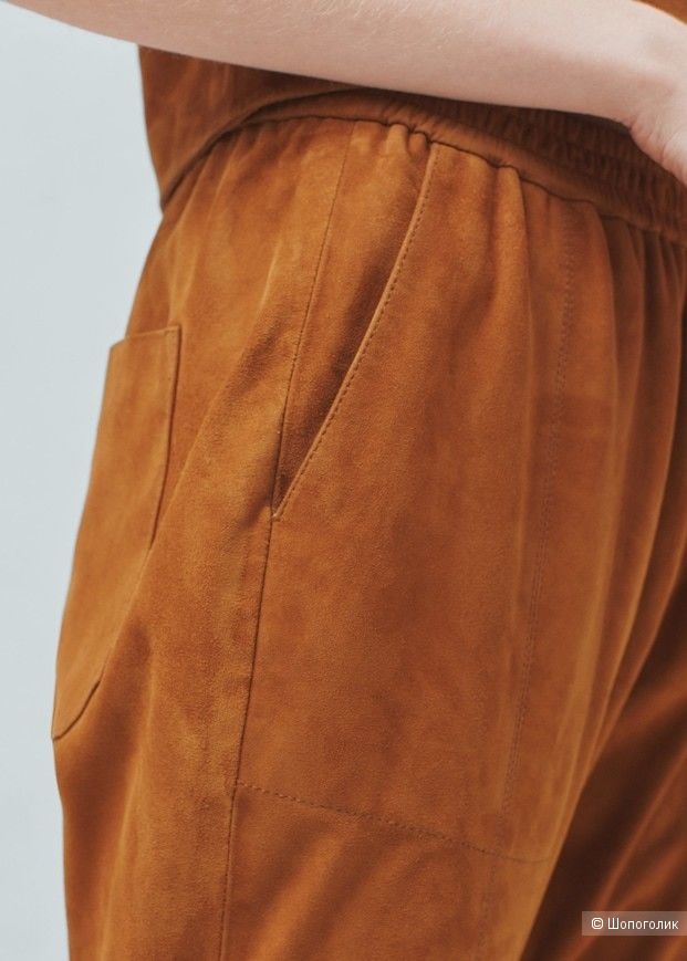 Mango кожаные брюки-замша, размер S-M