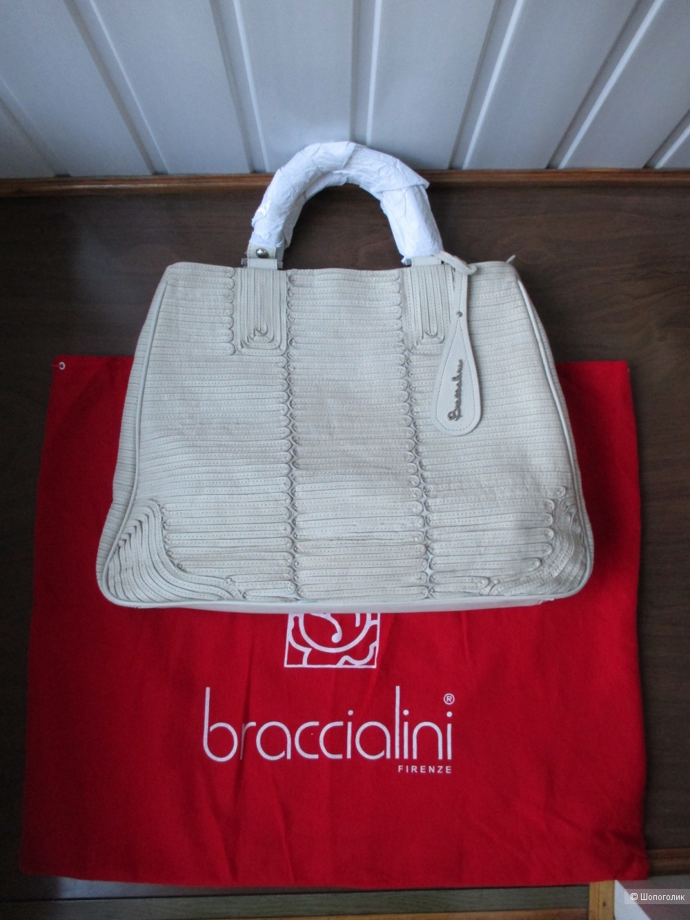 Большая кожаная сумка Braccialini.